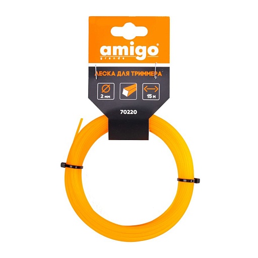 Леска для триммера Amigo квадрат 2 мм х 15 м оранжевая (70220) Леска для триммера Amigo квадрат 2 мм х 15 м оранжевая (70220)