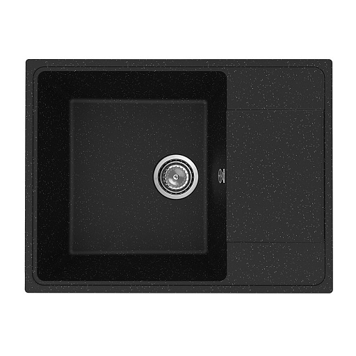 Мойка для кухни Ulgran Practik 65х50х20 см врезная с крылом искусственный камень черный оникс