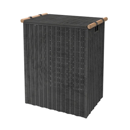Корзина для белья WasserKraft Gollach 420х300х520 мм 65,5 л черная (WB-330-L) Корзина для белья WasserKraft Gollach 420х300х520 мм 65,5 л черная (WB-330-L)