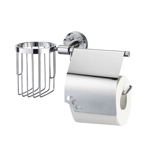 Держатель для туалетной бумаги WasserKraft Isen с крышкой металл/пластик хром (K-4059)