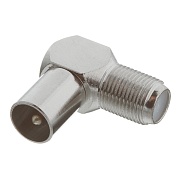 Переходник Rexant гнездо F-штекер ТВ угловой (05-4311-01) Переходник Rexant гнездо F-штекер ТВ угловой (05-4311-01)