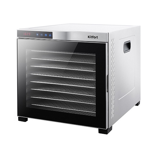 Сушилка для овощей и фруктов Kitfort КТ-1910 черно-серебристая