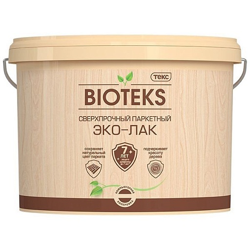 Лак акриловый паркетный Текс Bioteks основа LD бесцветный 5 л глянцевый Лак акриловый паркетный Текс Bioteks основа LD бесцветный 5 л глянцевый