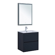 Тумба под раковину Lavelly Cube 60 см подвесная графит матовый (00316638)