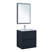 Тумба под раковину Lavelly Cube 60 см подвесная графит матовый (00316638) Тумба под раковину Lavelly Cube 60 см подвесная графит матовый (00316638)