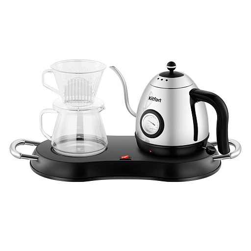 Кофейный набор капельный Kitfort КТ-7543 черный/серебро Кофейный набор капельный Kitfort КТ-7543 черный/серебро