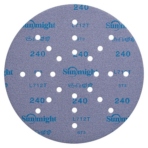 Диск шлифовальный Sunmight Ceramic d225 мм P240 на липучку пленочная основа (3 шт.) (78012R3)