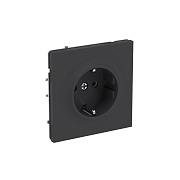 Розетка DKC Kant встраиваемая черный уголь со шторками (7012003DIY)