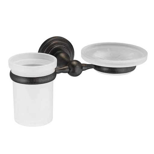 Стакан для ванной WasserKraft Isar с держателем стекло матовый/металл темная бронза (K-7326) Стакан для ванной WasserKraft Isar с держателем стекло матовый/металл темная бронза (K-7326)