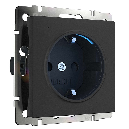 Розетка Werkel встраиваемая черная матовая с подсветкой (a054523) Розетка Werkel встраиваемая черная матовая с подсветкой (a054523)