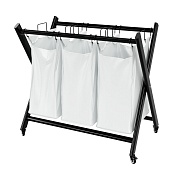 Корзина для белья WasserKraft Naab 790х720х465 мм 123 л складная белая/черная (WB-860-L)
