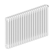 Радиатор стальной трубчатый Irsap Tesi 3 565х990 мм 1/2 22 секции нижнее подключение белый