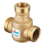 Клапан термостатический Stout (SVM-0030-325506) 1 1/4 НР(ш) х 1 1/4 НР(ш) х 1 1/4 НР(ш) для твердотопливных котлов 60 °С