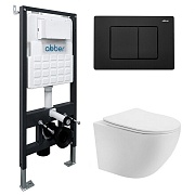 Комплект инсталляции Abber с унитазом Bequem с кнопкой черной и сиденьем микролифт (AC1100T-AC0105-AC0120MB) Комплект инсталляции Abber с унитазом Bequem с кнопкой черной и сиденьем микролифт (AC1100T-AC0105-AC0120MB)