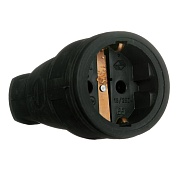 Розетка штепсельная Svet одинарная с заземлением IP20 черная Розетка штепсельная Svet одинарная с заземлением IP20 черная