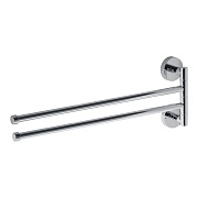 Полотенцедержатель Fora Long 385 мм двойной поворотный на шуруп силумин хром (L022/1251)