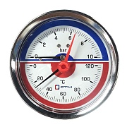 Термоманометр СТМ аксиальный 1/4 НР(ш) 10 бар d80 мм (CTM14A10)