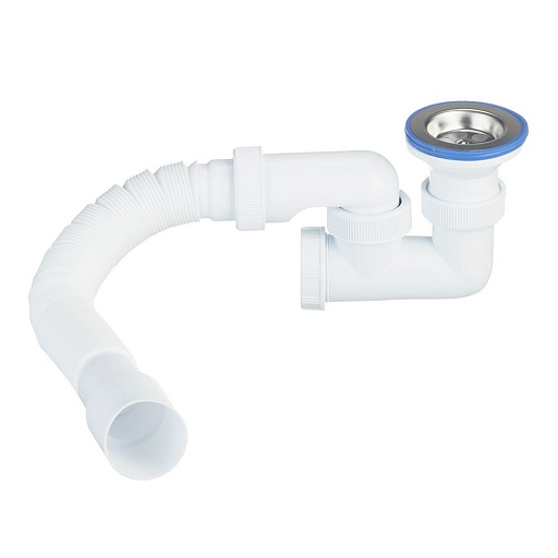Сифон для душевого поддона Wirquin Virplast 1 1/2х40 мм с выпуском d70 мм с соединением 40/50 мм (30982460)