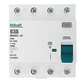 УЗО Dekraft УЗО-03 63А 3P+N тип AC 30 мА 6 кА компактное (14236DEK) УЗО Dekraft УЗО-03 63А 3P+N тип AC 30 мА 6 кА компактное (14236DEK)