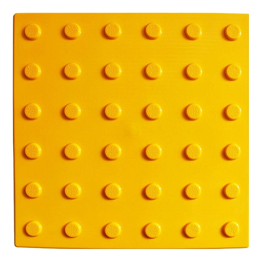 Тактильная плитка ТПУ конус в ряд 300х300х6,5 мм желтая