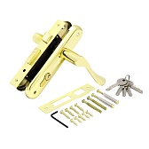 Замок врезной Palladium ЗВ AL 1618 GP универсальный с цилиндром золото 5 ключей