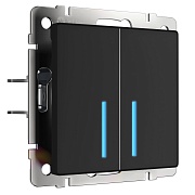 Умный выключатель сенсорный Werkel Minimir Home (a048327) двухклавишный скрытая установка черный