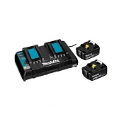 Аккумулятор Makita (191L75-3) 18В 5Ач Li-Ion 18В с зарядным устройством в комплекте (2 шт.) Аккумулятор Makita (191L75-3) 18В 5Ач Li-Ion 18В с зарядным устройством в комплекте (2 шт.)