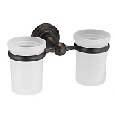 Стакан для ванной WasserKraft Isar с держателем двойной стекло матовый/металл темная бронза (K-7328D)