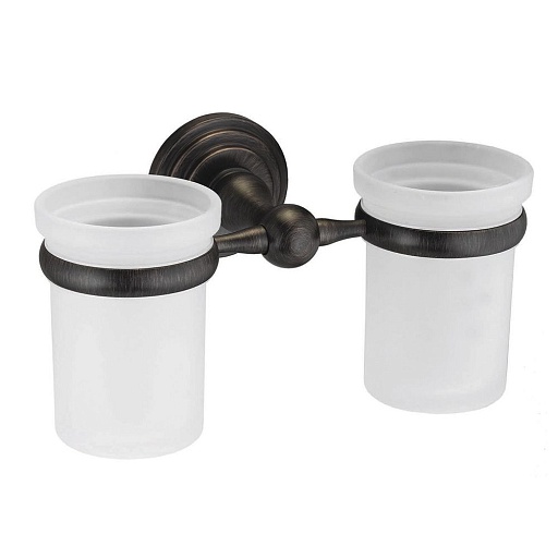 Стакан для ванной WasserKraft Isar с держателем двойной стекло матовый/металл темная бронза (K-7328D) Стакан для ванной WasserKraft Isar с держателем двойной стекло матовый/металл темная бронза (K-7328D)