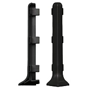 Угол наружный 80 мм черный для алюминиевого плинтуса (2 шт.)