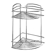 Полка для ванной Milardo угловая двухъярусная 220х358х220 мм нержавеющая сталь хром (209WC20M44)