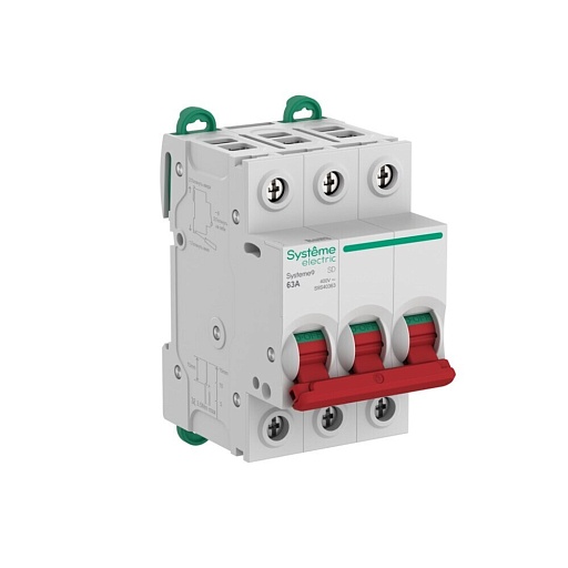 Выключатель нагрузки Systeme Electric Systeme9 3P 63А 400 В на DIN-рейку (S9S40363) Выключатель нагрузки Systeme Electric Systeme9 3P 63А 400 В на DIN-рейку (S9S40363)