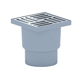 Трап душевой вертикальный АНИ пласт с сухим затвором 150х150 мм d110 мм решетка из нержавеющей стали (TQ1212)