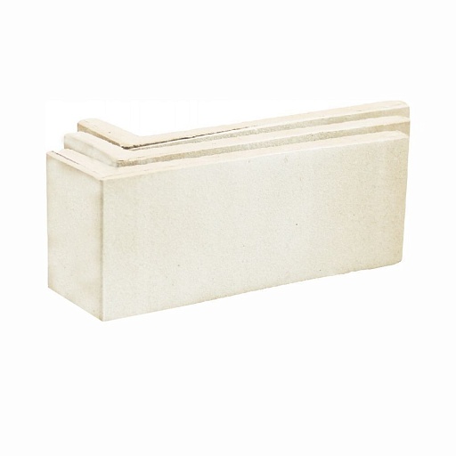 Клинкерная плитка для фасада угловая Terramatic Plato White AC (8 шт.= 0,14 кв.м) слоновая кость 185х60х71х14 мм Клинкерная плитка для фасада угловая Terramatic Plato White AC (8 шт.= 0,14 кв.м) слоновая кость 185х60х71х14 мм
