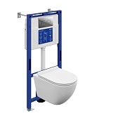 Комплект инсталляции Cersanit с унитазом Brasko Vortex DPL EO slim с кнопкой хром и сиденьем микролифт (69477)