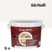 Лак антисептик акриловый Eurotex Аквалазурь белый 9 л