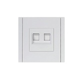 Розетка компьютерная IEK Forte&Piano FP233 встраиваемая белая 2хRJ45 (FP-K20-1-K01)