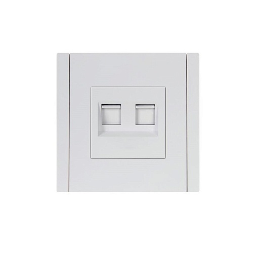 Розетка компьютерная IEK Forte&Piano FP233 встраиваемая белая 2хRJ45 (FP-K20-1-K01)