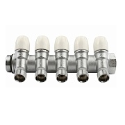 Коллектор Tiemme 3/4 ВР(г) х 5 выходов 1/2 НР(ш) х 3/4 НР(ш) регулируемый (1860010) Коллектор Tiemme 3/4 ВР(г) х 5 выходов 1/2 НР(ш) х 3/4 НР(ш) регулируемый (1860010)