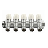 Коллектор Tiemme 3/4 ВР(г) х 5 выходов 1/2 НР(ш) х 3/4 НР(ш) регулируемый (1860010)