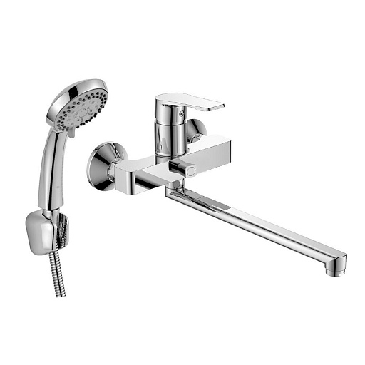 Смеситель для ванны Decoroom DR23 хром однорычажный с длинным изливом с лейкой (DR23043)