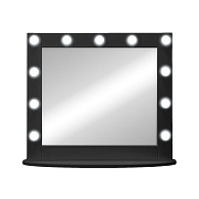 Зеркало настенное с подсветкой Lurdes 800х700 мм гримерное черное