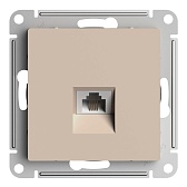 Розетка телефонная Systeme Electric AtlasDesign встраиваемая песочная RJ11 (ATN001281)