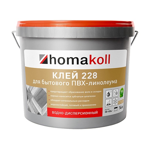 Клей акриловый для бытового ПВХ-линолеума Homa Homakoll 228 14 кг