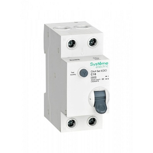 Автомат дифференциальный Systeme Electric City9 Set 16А 1P+N тип A 30 мА 6 кА (C9D65616)
