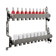 Коллекторная группа с расходомерами Sanext 1 ВР(г) х 9 выходов 3/4 НР(ш) ЕК х 1 ВР(г)