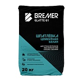 Шпаклевка цементная Bremer Glatte 61 финишная белая 20 кг Шпаклевка цементная Bremer Glatte 61 финишная белая 20 кг