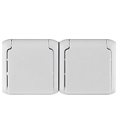 Розетка Legrand Quteo 782353 двойная открытая установка серая с заземлением IP44 с крышкой влагозащищенная со шторками Розетка Legrand Quteo 782353 двойная открытая установка серая с заземлением IP44 с крышкой влагозащищенная со шторками