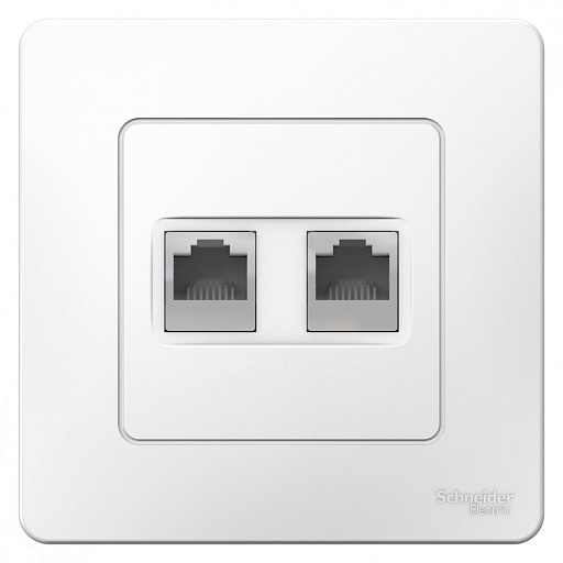 Розетка компьютерная Systeme Electric Blanca встраиваемая белая 2хRJ45 (BLNIS045451)