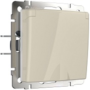 Розетка Werkel встраиваемая слоновая кость со шторками с крышкой (a051491)